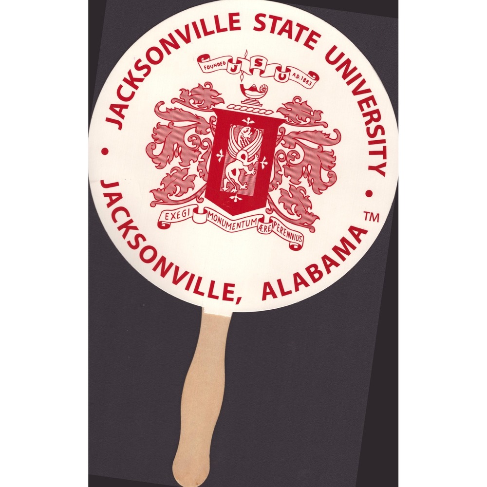 Vintage Jacksonville State University JSU Hand Fan Crest Jacksonville AL Paper